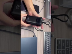 65W συμπαγές φορητό φορτιστή υψηλής ισχύος με ενσωματωμένα καλώδια