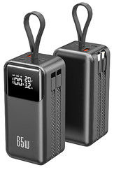Καλή τιμή. Νέα 65W Ultra Compact Mini Power Bank με ενσωματωμένα καλώδια σε απευθείας σύνδεση