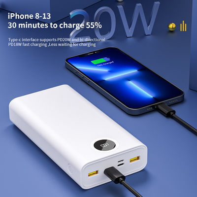 Καλή τιμή. 30000mAh Power Bank Μαύρο λευκό με PD22.5W τύπου C έξοδο για καθολική συμβατότητα σε απευθείας σύνδεση
